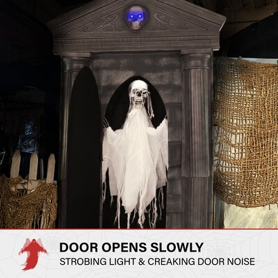 Haunted Hill Farm 6.7 ft. Motion-Activated Mausoleum Halloween Animatronic by Tekky (HHMAUSOLEUM-1FLSA)