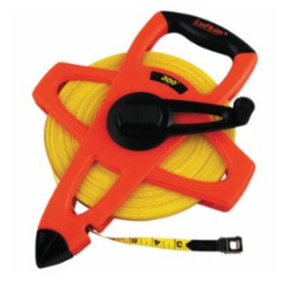 Lufkin® Hi-Viz® Orange Reel Fiberglass Tapes, Open Reel, 300ft Blade