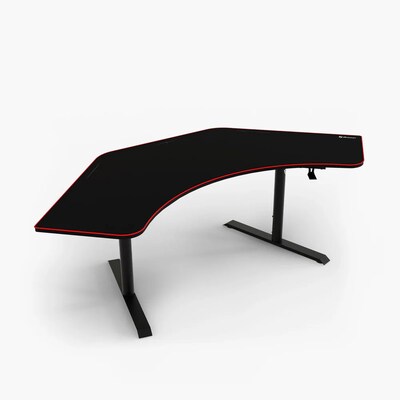 Arozzi Arena Angelo Corner Gaming Desk, Black/Red (ARENAANGELOBKM)
