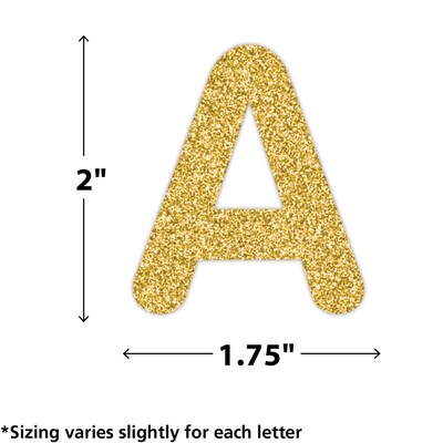 Teacher Created Resources 2 Self-Adhesive Letters and Numbers, Gold Glitz, 276/Pack (TCR9648)