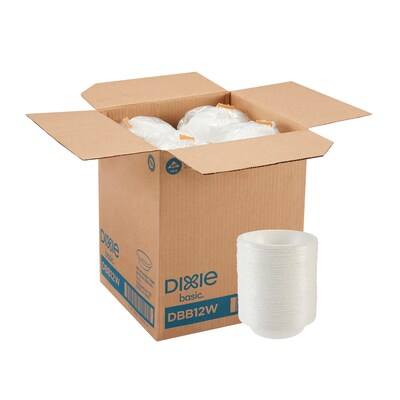 Dixie Basic Light-Weight Paper Bowl by GP PRO, 12 oz., White, 1000/Carton (DBB12W)