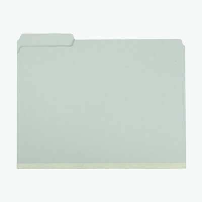 Pendaflex 60% Recycled File Folders, 1/3-Cut Tab, Letter Size, Pressboard, Light Green, 25/Box (23234)