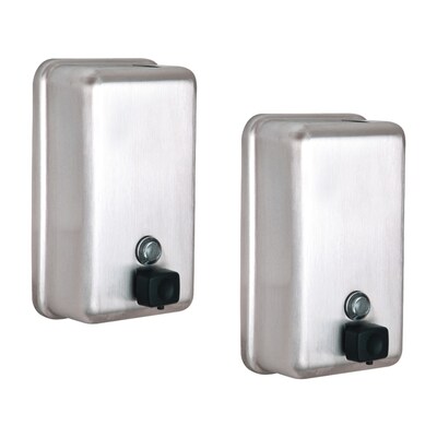 Alpine Industries Universal Wall Mounted Hand Soap Dispenser, Stainless Steel 2/Pack (423-SSB-2PK)