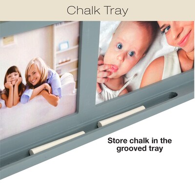 Excello Global Products Barndoor Picture Frame with Chalkboard, Gray (EGP-HD-0413C)