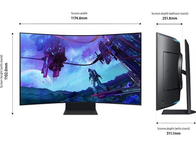 Samsung Odyssey Ark 2nd Gen. 55" Curved 4K Ultra HD 165Hz QLED Gaming Monitor, Black (LS55CG970NNXGO)