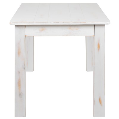 Flash Furniture HERCULES Series 46" Farm Dining Table, Rustic White (XAF46X30WH)
