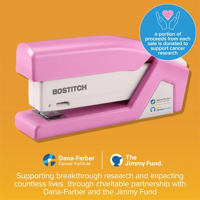 Bostitch Paperpro Reduced-Effort Desktop Stapler, 20-Sheet Capacity, Staples Included, Pink (PPR1588)