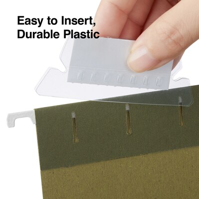 Staples® Hanging File Folder Tabs, Clear, 50/Pack (ST10987-CC)