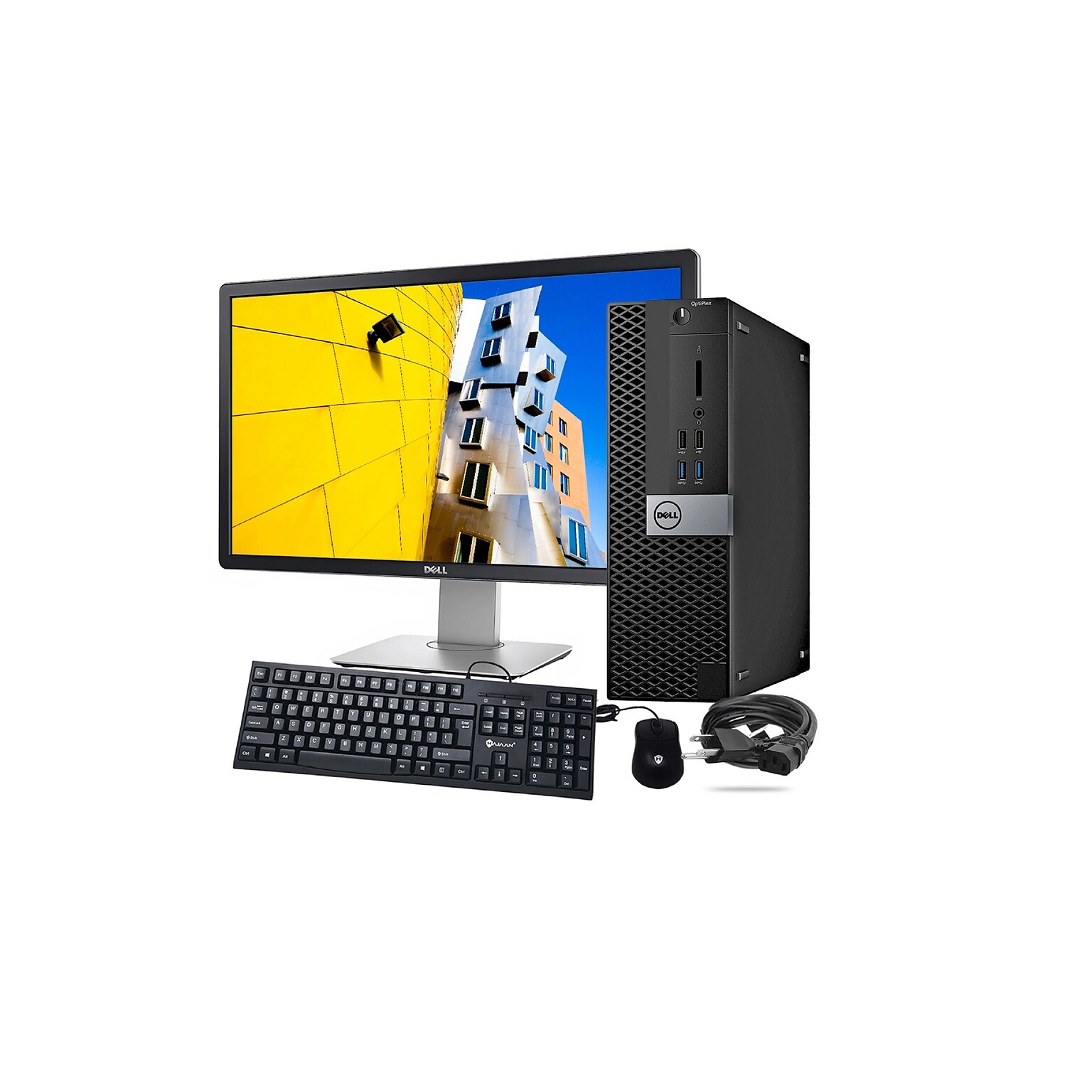 Dell OptiPlex 5050 Refurbished SFF Desktop Bundled with 24 Monitor, Intel Core i5-6500, 32GB Memory, 1TB SSD