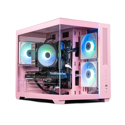 Skytech Gaming Aurora Desktop Computer, NVIDIA GeForce RTX 5060, Intel Core i5-1400F, 16GB RAM, 1TB SSD, Windows 11, Pink