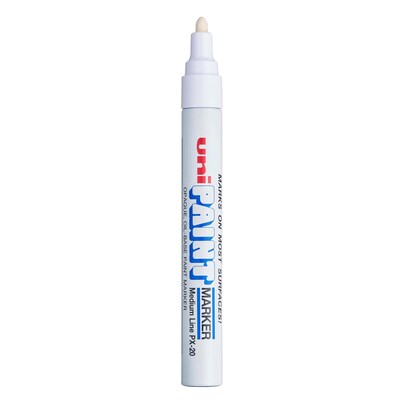 Uni Paint Marker, Bullet Point, White, Dozen (63613DZ)