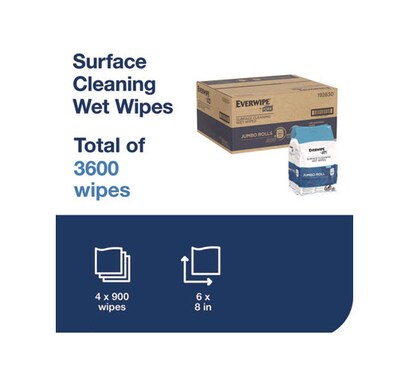 Tork Surface Cleaning Wipes, Lemon Scented, White, 900 Sheets/Box, 4 Boxes/Carton (TRK192830)