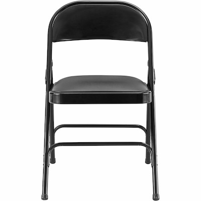 Lorell Vinyl  Padded Seat Folding Chairs, Steel Black, 4/Carton (LLR62526)