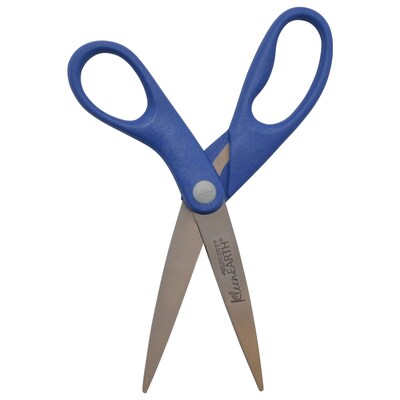 Westcott KleenEarth 8" Stainless Steel Scissors, Pointed Tip, Blue/Green, 2/Pack (14882)