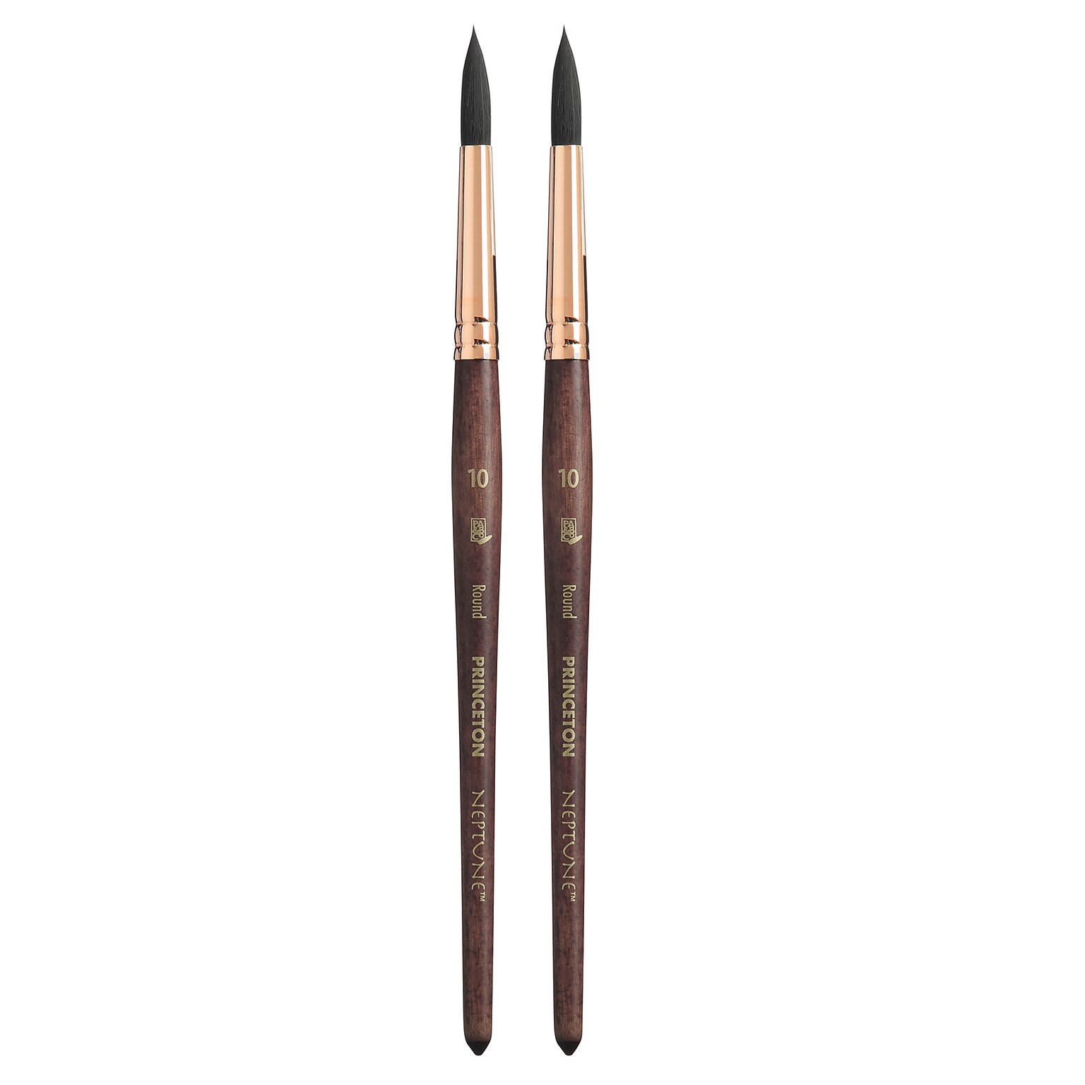 Princeton Neptune Short Handle Watercolor Synthetic Round Brush, 2/Pack (PBXP4750R10-2)