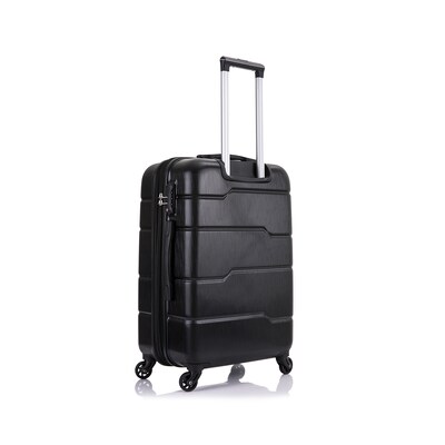 DUKAP Rodez 24" Hardside Suitcase, 4-Wheeled Spinner, TSA Checkpoint Friendly, Black (DKROD00M-BLK)