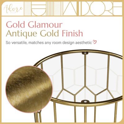 Adore Decor Harper Side Table, Gold (FUST10018A)