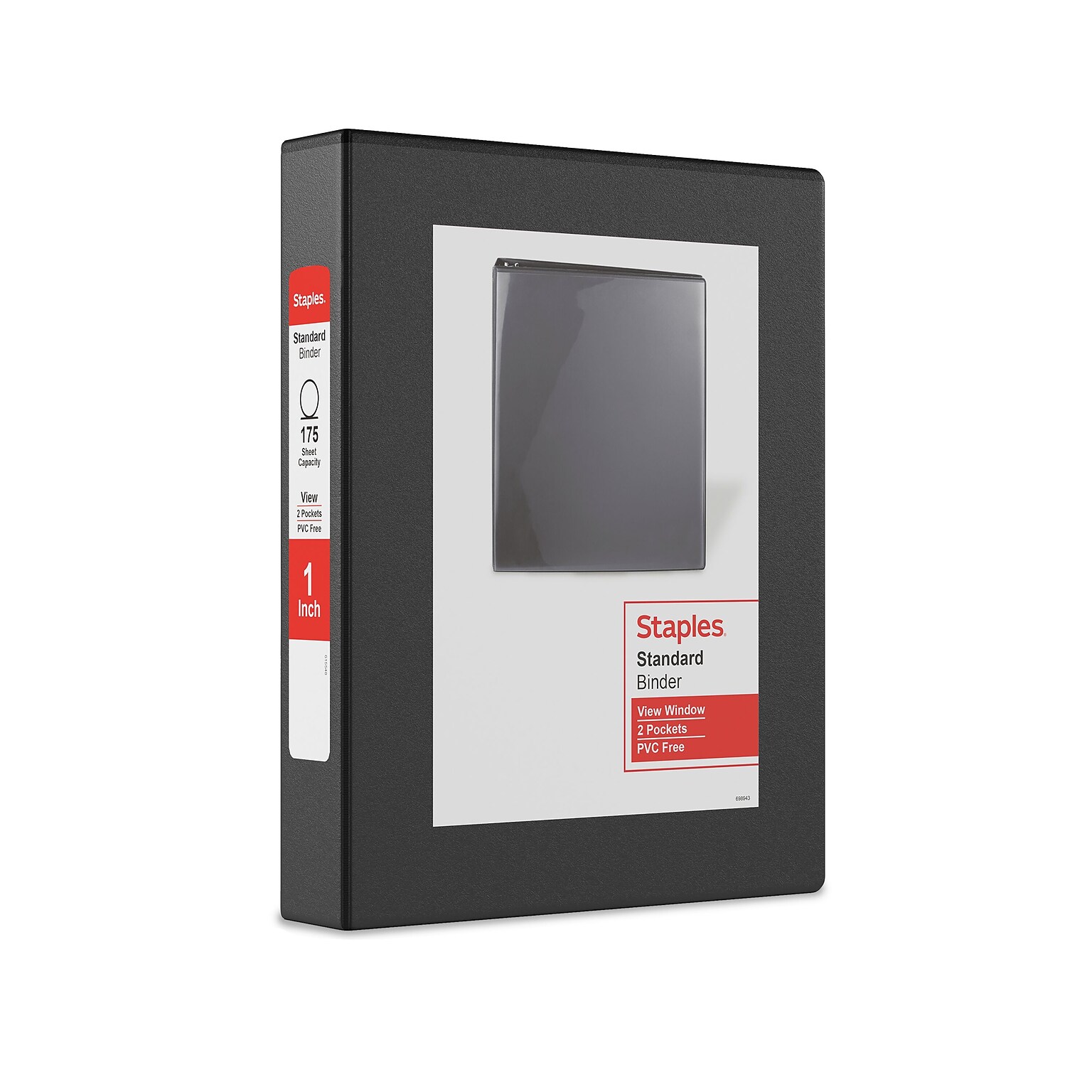 Staples Mini 1 3-Ring View Binder, Black (55397/26454)