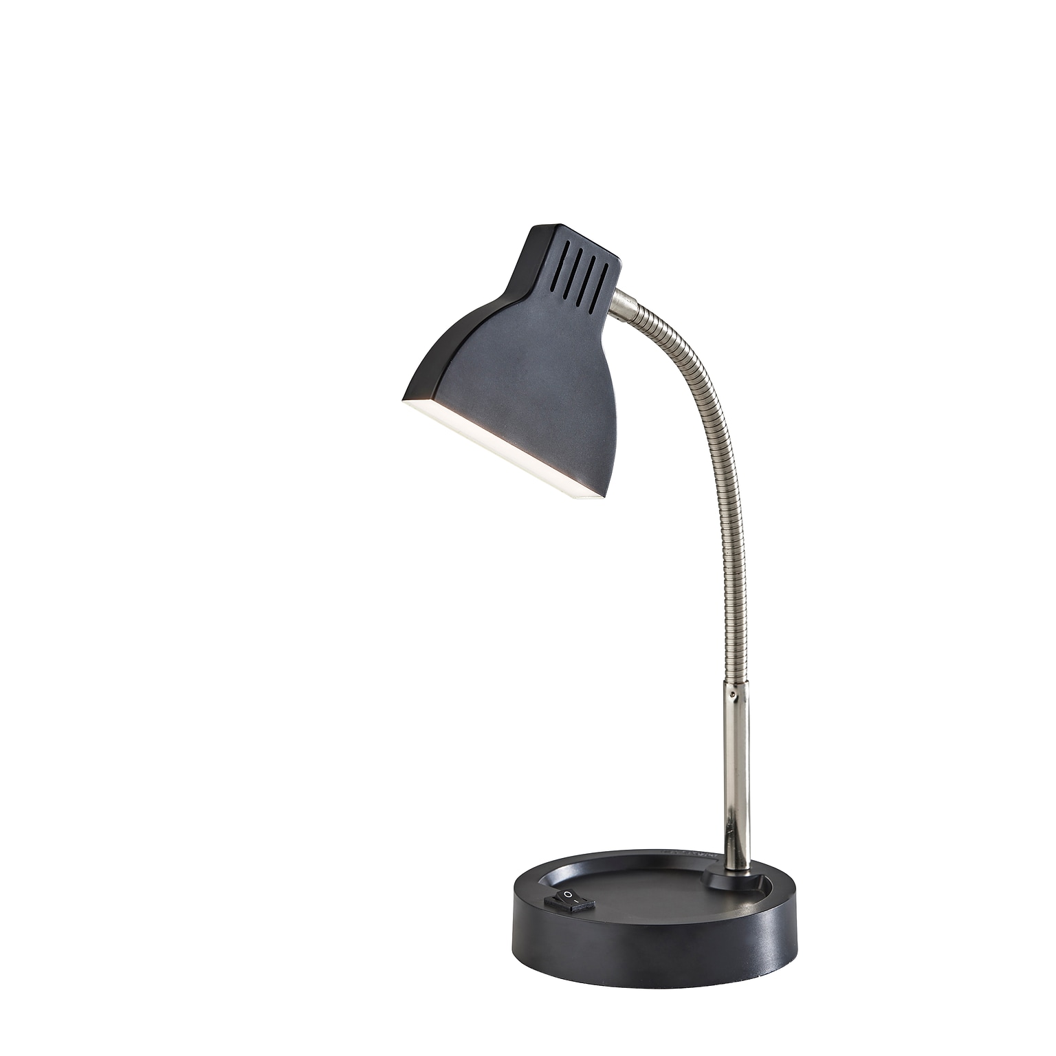 Simplee Adesso Slender LED Desk Lamp, 13.5H, Black & Brushed Steel (SL3973-01)