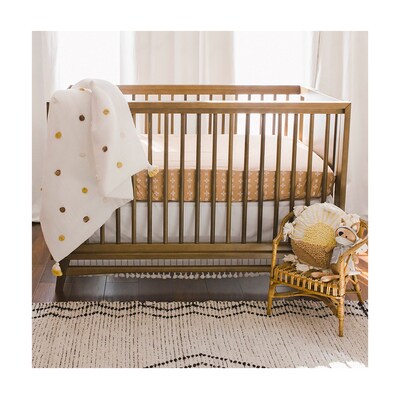 Crane Baby Kendi Crib Fitted Sheet, Copper Dash (BC-120CFS-1)