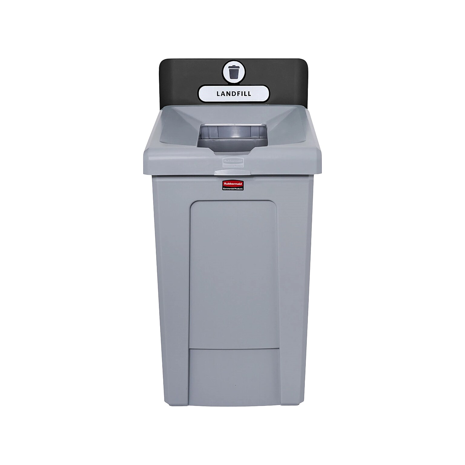 Rubbermaid Slim Jim Single-Stream Recycling Station, 33 Gallon, Gray/Black (2171554)