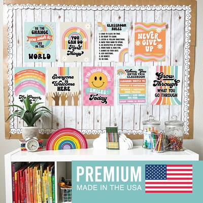 Hadley Designs 14 x 11 Retro Growth Mindset Classroom Decor Posters, 9/Set (HDDX004ACAK3H)