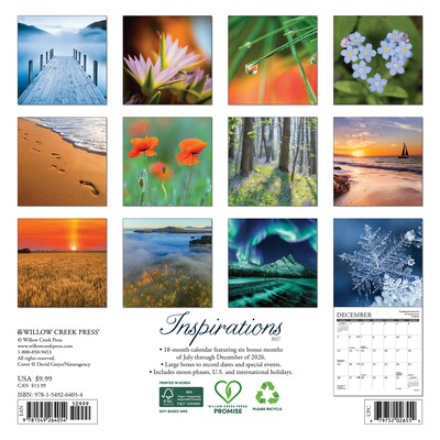 2027 Willow Creek Inspirations 7 x 7 Monthly Wall Calendar (64054)