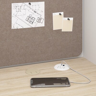 Bush Business Furniture Hustle 48"W Cubicle Workstation, White/Natural Elm (HUCB248WHNE)