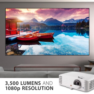 ViewSonic 1080p Home Theater Projector with 3500 Lumens and Low Input Lag, White (PX703HDH)