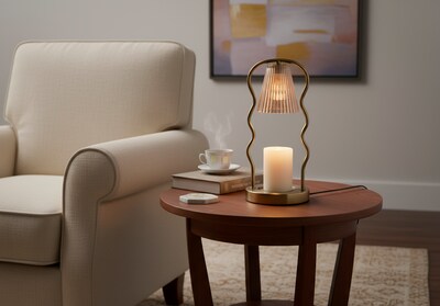 Simplee Adesso Chiara Candlewarmer 13.5" Halogen Table Lamp, Antique Brass (SL1192-21)