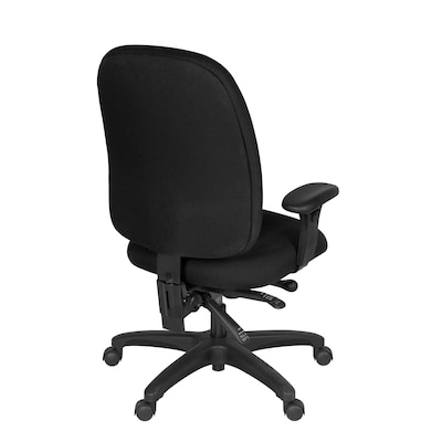 Regency Comfort Series Armless Ergonomic Fabric Swivel Task Chair, Black (125-BK)