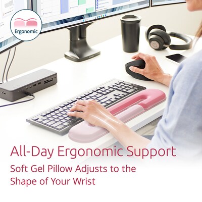 Kensington Duo Gel Non-Skid Gaming Wrist Rests, Pink (K62679WW)