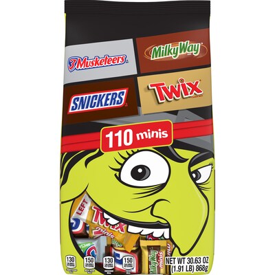 Mars Halloween Minis Milk Chocolate Variety Candy Pack, 30.63 oz., 110 Pieces (461993)