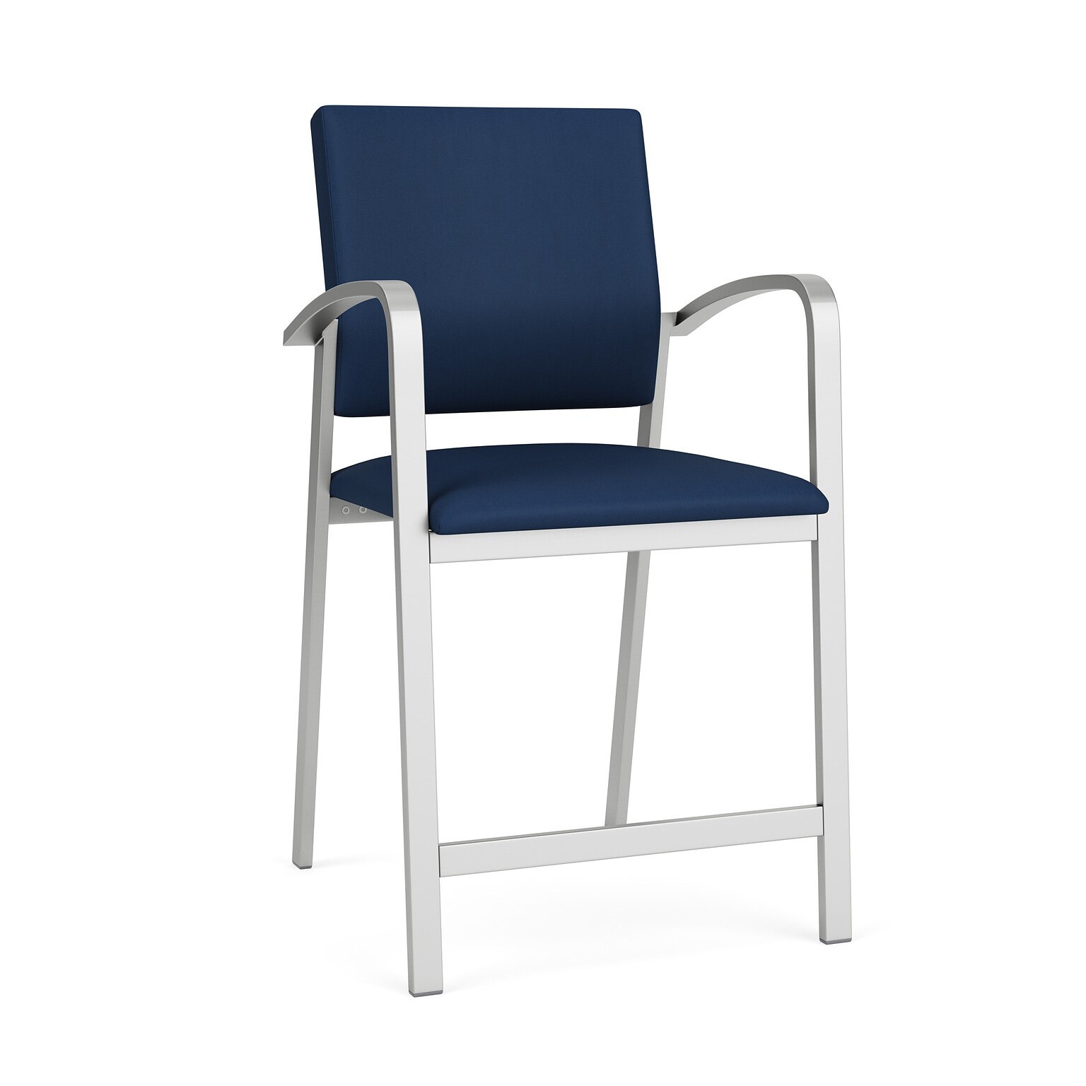 Lesro Newport Vinyl Guest Chair, Patriot Plus Imperial Blue/Silver (NP1161.SSV-01PPIB)