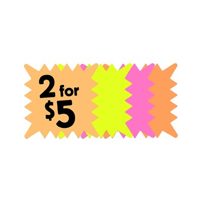 Cosco® Indoor Promotional Signs, 5.2 x 5.2, Assorted Colors, 48/Pack (090244)