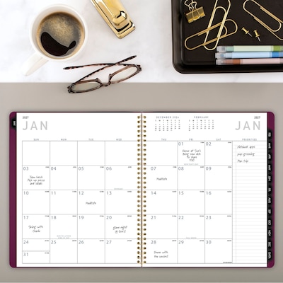 2027 AT-A-GLANCE Contemporary 9" x 11" Monthly Planner, Faux Leather Cover, Purple (70-250X-14-27)