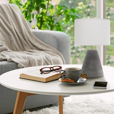 Simple Designs Pinnacle Concrete Table Lamp, Gray (LT2059-GRY)