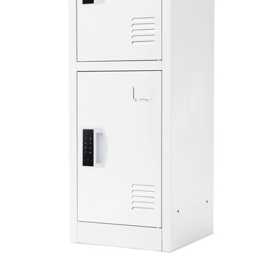 AdirOffice 72"H 4-Tier White Storage Locker (ADI629-204-WHI-DL)