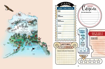 Quarto The 50 States Bucket List Guided Journal, 6.6" x 8.65", Blue, 176 Pages (9780760388495)