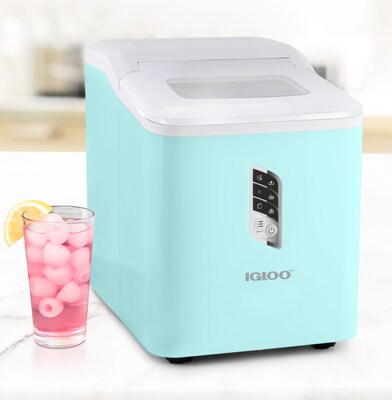 Igloo Automatic Self-Cleaning 26-Pound Ice Maker, Aqua (IGLICEBSC26AQ)