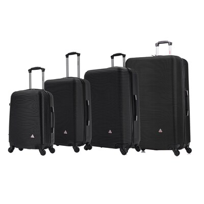 InUSA Royal 4-Piece Hardside Spinner Luggage Set, TSA Checkpoint Friendly, Black (IUROYSMLXL-BLK)