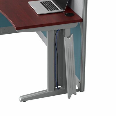 Bush Business Furniture Office in an Hour 63"H x 65"W L-Shaped Cubicle Workstation, Hansen Cherry (WC36494-03STGK)