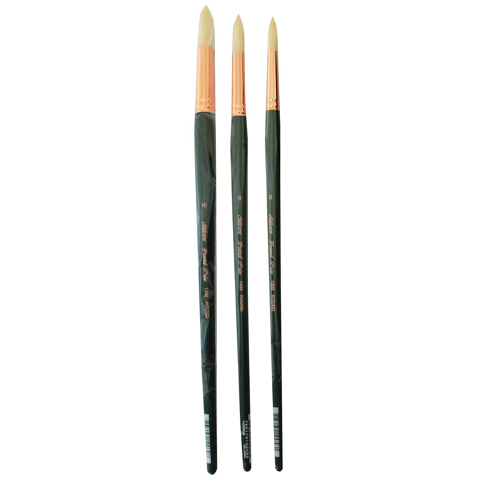 Silver Brush Natural Hog Bristle, Round Brush, 3/Pack (SLVGP1068)