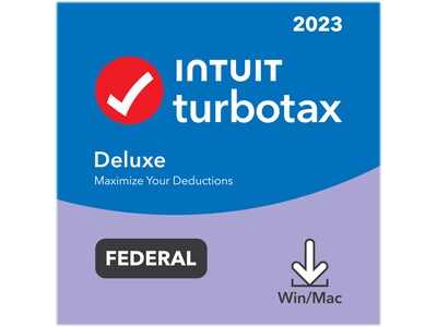 TurboTax Deluxe 2023 Federal for 1 User, Windows/Mac, CD/DVD and Download (5102365)