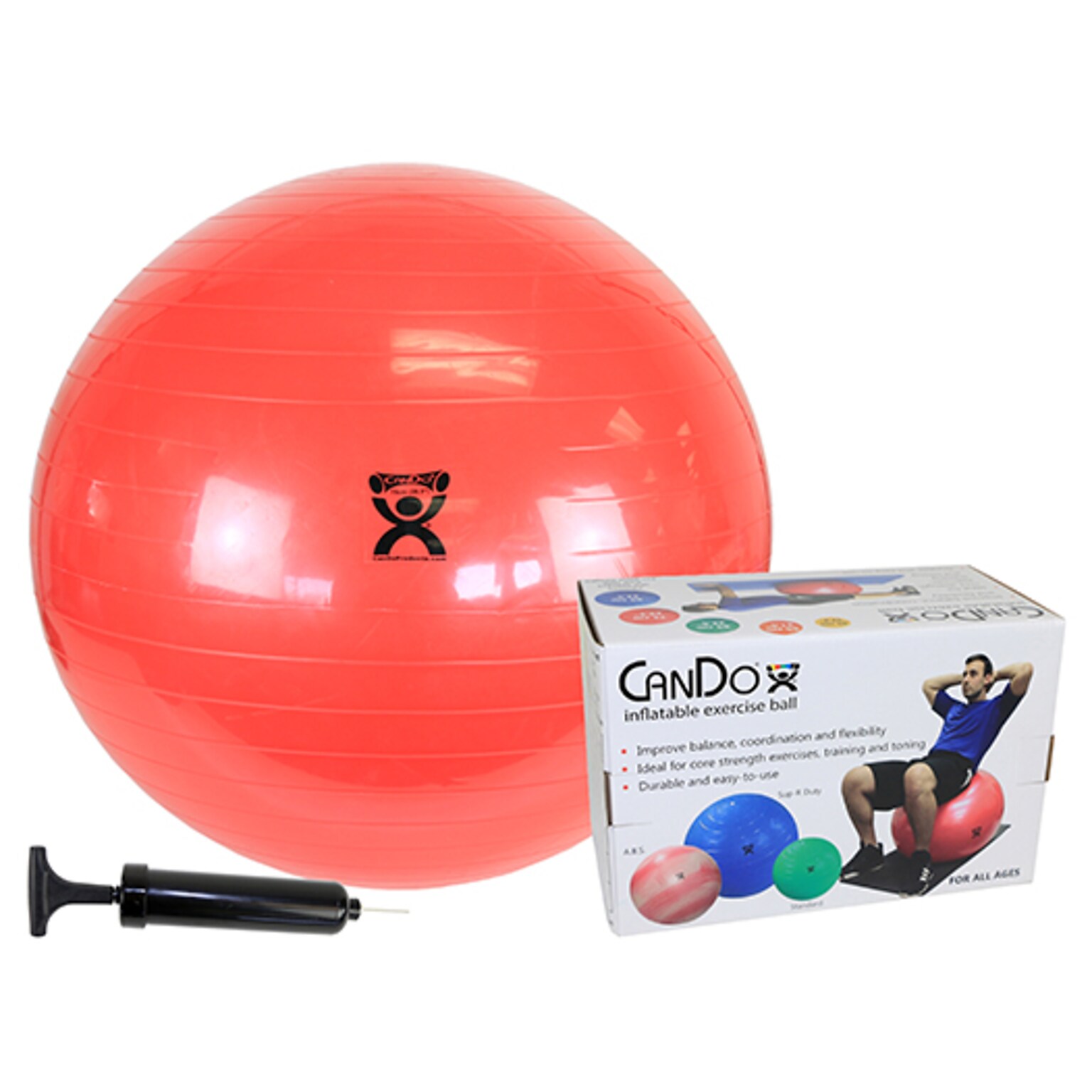 CanDo® Inflatable Exercise Ball Economy Set; 30 (75 cm) Ball