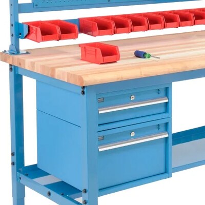 Global Industrial Production Workbench, 60"W x 30"D, Maple Safety Edge, Blue (319311BL)
