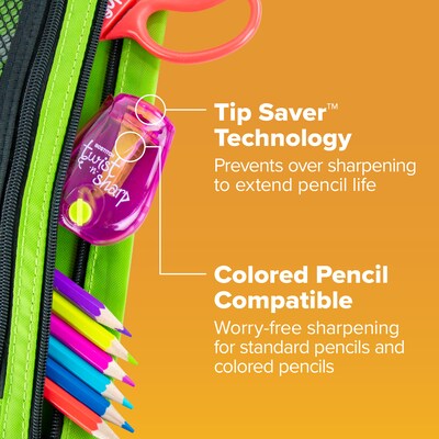Bostitch Twist-n-Sharp Manual Pencil Sharpener, Assorted Colors (PS1-ADJ)