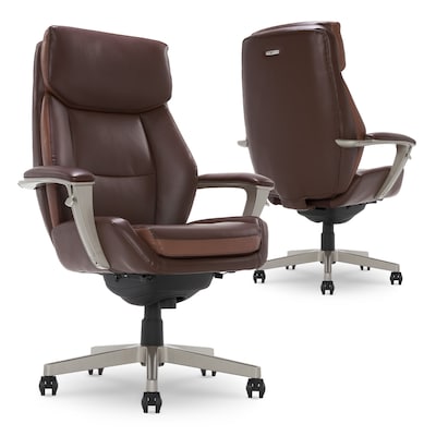 La-Z-Boy Alton Ergonomic Bonded Leather Swivel Executive Chair, Brown (51544-BRN)