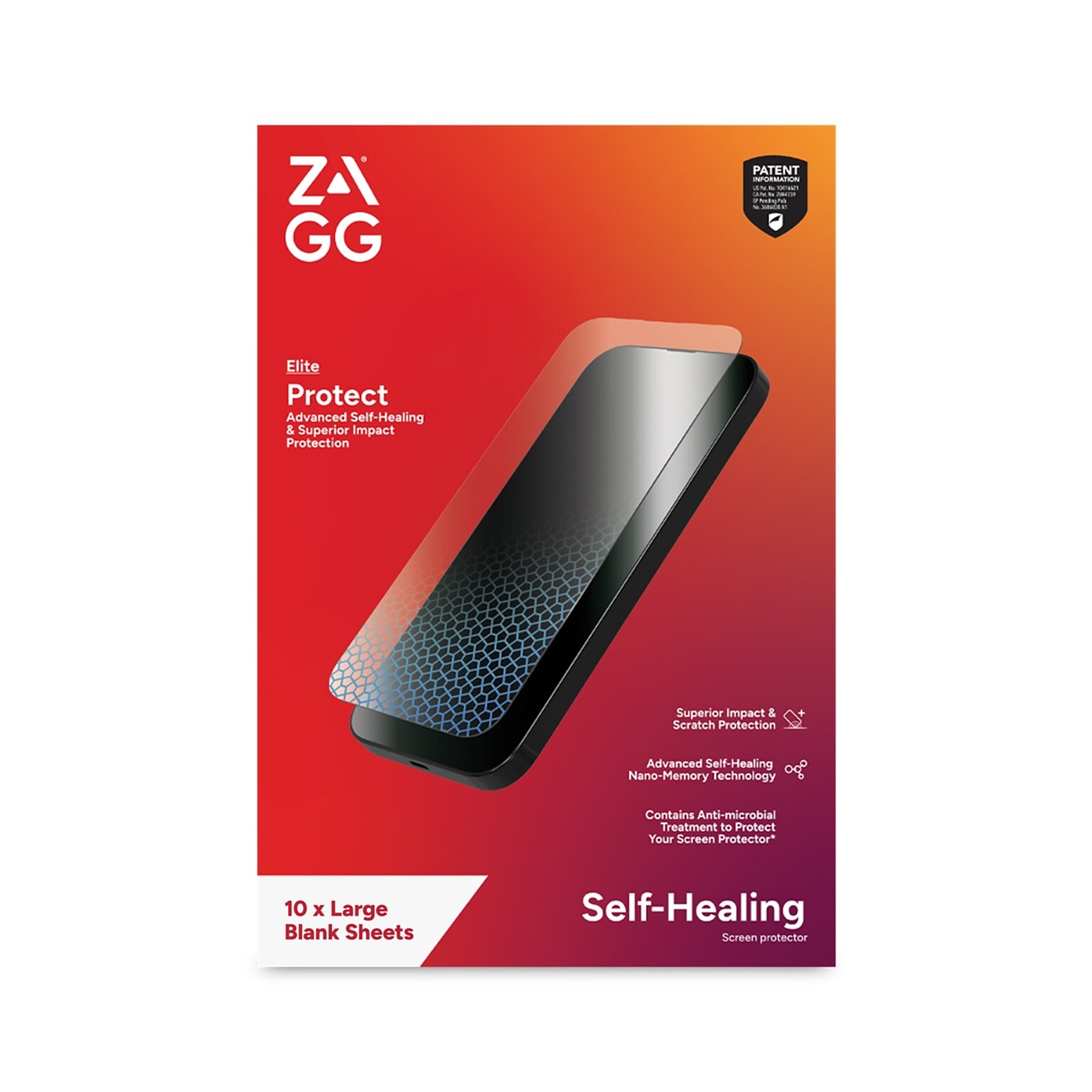 Zagg ISoD Elite Film Screen Protector for Large Devices, 10/Pack (200211367)