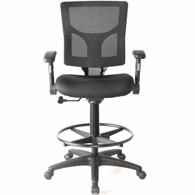 Lorell Contemporary Fabric Full Back Industrial/Shop Stool, Black (LLR62021)